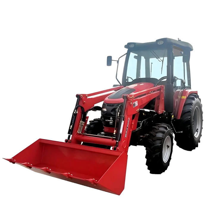 SADIN AOMOH SD504 traktè agrikòl ak yon chajè devan-fen kat-an-yon bokit machin agrikòl